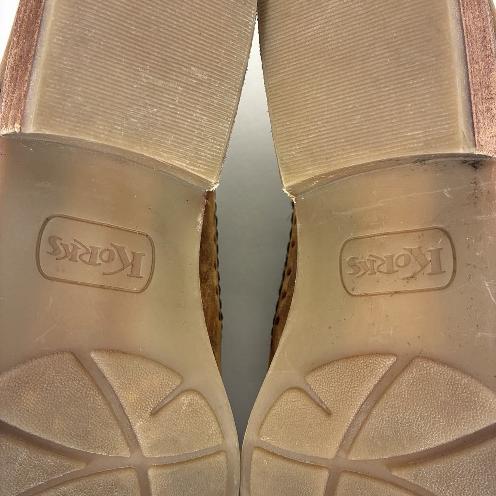 Korks Gertrude Womens Sz 7.5 Shoes Brown Leather Slip On Loafer Boots Distressed - Picture 13 of 13
